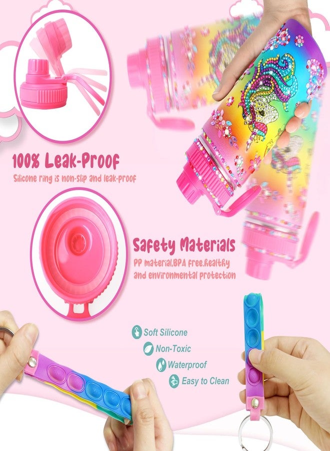 Wninbu Decorate Your Own Water Bottle Kits for Girls,Stainless Steel Unicorn Water Bottle Girls,Arts and Crafts Ages 4-6-8-10,Gem Art Unicorn Toys Gifts Birthday Christmas Stocking Stuffers (Unicorn) - Image 5